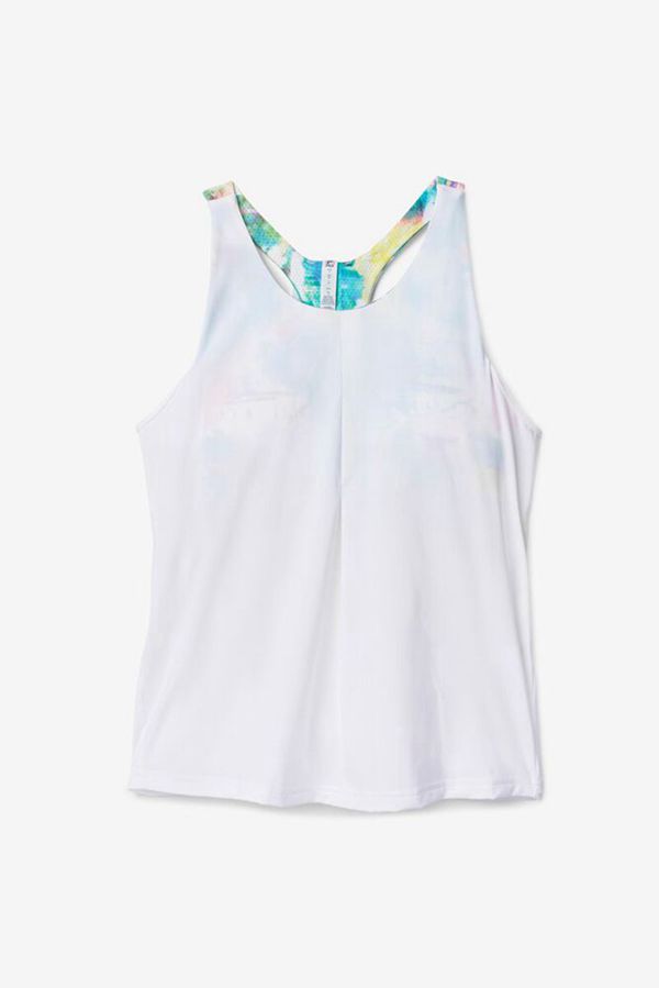 Tops De Alças Fila Mulher Branco - Fila Tie Breaker Double Layer Racerback Tennis Portugal Lojas,DVR